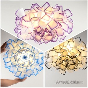 New design lighting flower modern acrylic pendnat  light for restaurant decoration