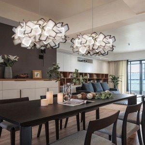 New design lighting flower modern acrylic pendnat  light for restaurant decoration