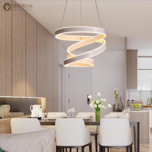 Fashion Aluminum LED Chandelier Circular Creative Modern Acrylic Lamps