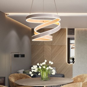 Fashion Aluminum LED Chandelier Circular Creative Modern Acrylic Lamps
