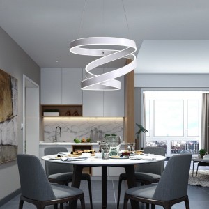 Fashion Aluminum LED Chandelier Circular Creative Modern Acrylic Lamps