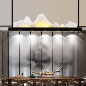 Customized luxury Rectangle shade restaurant/hotel/lobby acrylic pendant lamp