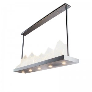 Customized luxury Rectangle shade restaurant/hotel/lobby acrylic pendant lamp