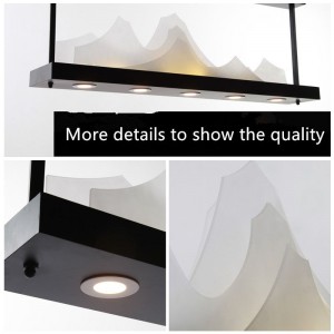 Customized luxury Rectangle shade restaurant/hotel/lobby acrylic pendant lamp