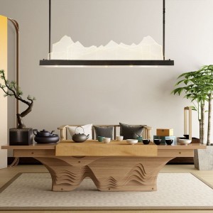 Customized luxury Rectangle shade restaurant/hotel/lobby acrylic pendant lamp