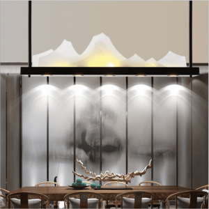 Customized luxury Rectangle shade restaurant/hotel/lobby acrylic pendant lamp