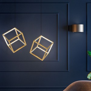 Customized Nordic creative square chandelier waterproof hanging stainless steel pendant light