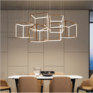 Customized Nordic creative square chandelier waterproof hanging stainless steel pendant light