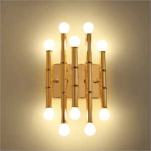 E14 Bamboo Shape Pipe gold Wall Lamp Modern Hotel Decor Living Room Bedside Aisle Lamp Bar restaurant living dining room