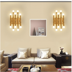 E14 Bamboo Shape Pipe gold Wall Lamp Modern Hotel Decor Living Room Bedside Aisle Lamp Bar restaurant living dining room