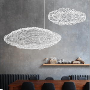 UL & ETL listed metal mesh sheet of cloud with painted finish ceiling & pendant chandelier lighting