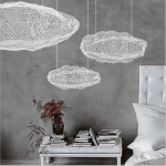UL & ETL listed metal mesh sheet of cloud with painted finish ceiling & pendant chandelier lighting