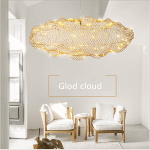 UL & ETL listed metal mesh sheet of cloud with painted finish ceiling & pendant chandelier lighting