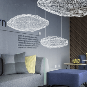 UL & ETL listed metal mesh sheet of cloud with painted finish ceiling & pendant chandelier lighting