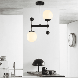 New Nordic LOFT Industrial Vintage Ball Glass Shade Modern Art Deco Hotel Home LED Chandelier Pendant Pending Lightings