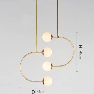 Classic Glass E27 Branch Chandelier Pendant light Decorate 4 balls