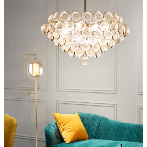 Nordic Simple Creative Luxury Gold Finished Metal K9 Crystal Pendant Lighting