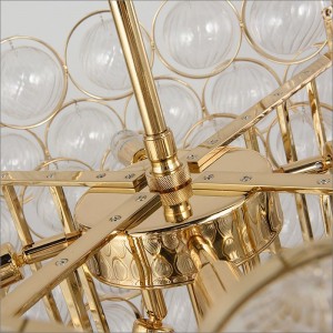 Nordic Simple Creative Luxury Gold Finished Metal K9 Crystal Pendant Lighting