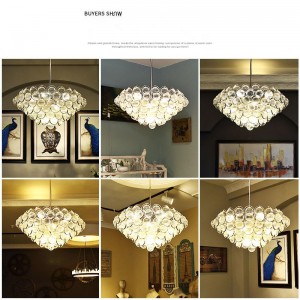 Nordic Simple Creative Luxury Gold Finished Metal K9 Crystal Pendant Lighting