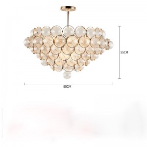 Nordic Simple Creative Luxury Gold Finished Metal K9 Crystal Pendant Lighting