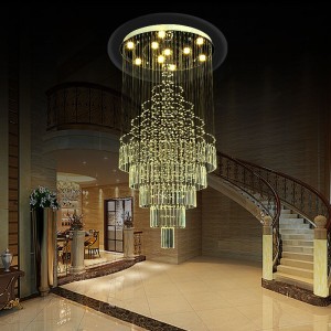 Crystal Ball LED Chandelier Lamp Wedding Decoration Chandelier Light Unique Line Lobby Lighting