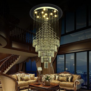 Crystal Ball LED Chandelier Lamp Wedding Decoration Chandelier Light Unique Line Lobby Lighting