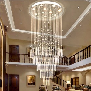 Crystal Ball LED Chandelier Lamp Wedding Decoration Chandelier Light Unique Line Lobby Lighting