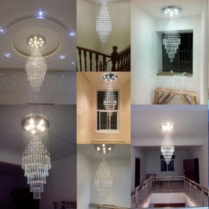 Crystal Ball LED Chandelier Lamp Wedding Decoration Chandelier Light Unique Line Lobby Lighting