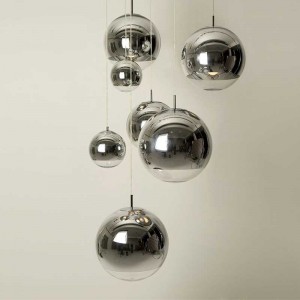contemporary Modern  pendant lighting fixture chrome glass chandelier