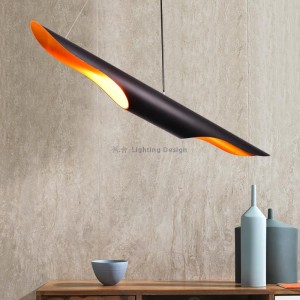 Modern simple and elegant unusual chandelier outside black and inside golden creative decorative Chandelier