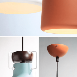 Industrial style Aluminum Wood Metal Pendant Light Hanging Lamp