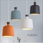 Industrial style Aluminum Wood Metal Pendant Light Hanging Lamp