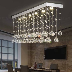 contemporary rectangular LED  k9 crystal chandelier  lighting for living room