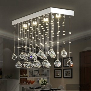 contemporary rectangular LED  k9 crystal chandelier  lighting for living room