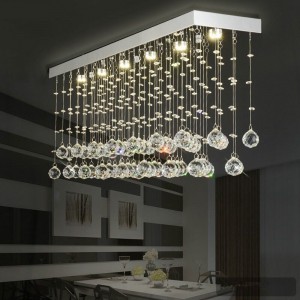 contemporary rectangular LED  k9 crystal chandelier  lighting for living room