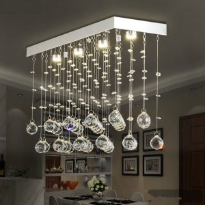 contemporary rectangular LED  k9 crystal chandelier  lighting for living room