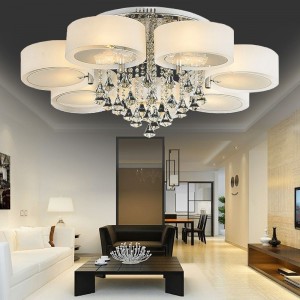Round led living room crystal ceiling ceiling luxury stainless steel ceiling lamps