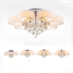 Round led living room crystal ceiling ceiling luxury stainless steel ceiling lamps