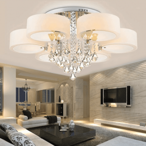 Round led living room crystal ceiling ceiling luxury stainless steel ceiling lamps