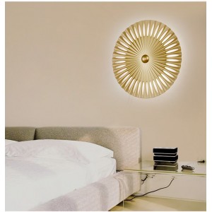 minimalist creative led golden color bedside wall lamp hotel bedroom light blade style wall lamp