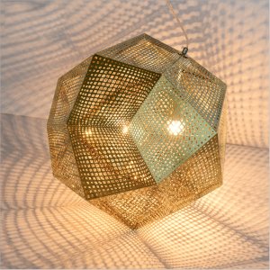 Nordic dining chandelier personality hollow multi-sided ball chandelier light luxury post-modern creative stainless steel geometry dining room Chandelier