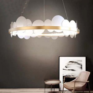 Modern home decor round ceiling light led iron chandeliers pendant light for Kitchen dining room Living bedroom