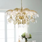 Fancy American Style Pendant Lamp Gold Iron Crystals Chandelier Home Decoration Leaves Lighting