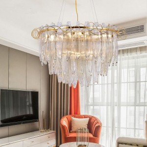 CompareShare Luxury Plating golden crystal Chandelier pendant light for hotel