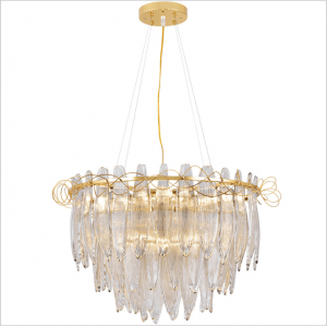 CompareShare Luxury Plating golden crystal Chandelier pendant light for hotel
