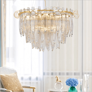 CompareShare Luxury Plating golden crystal Chandelier pendant light for hotel