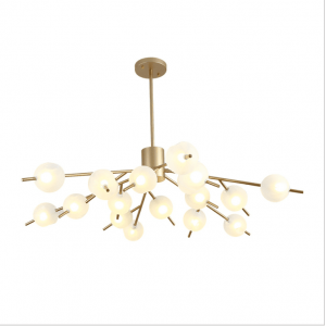 factory modern DNA brass glass 16 hanging glass ball LED G9 chandelier  fixture pendant light