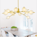 factory modern DNA brass glass 16 hanging glass ball LED G9 chandelier  fixture pendant light