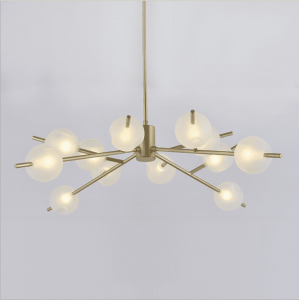 factory modern DNA brass glass 16 hanging glass ball LED G9 chandelier  fixture pendant light