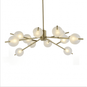 factory modern DNA brass glass 16 hanging glass ball LED G9 chandelier  fixture pendant light